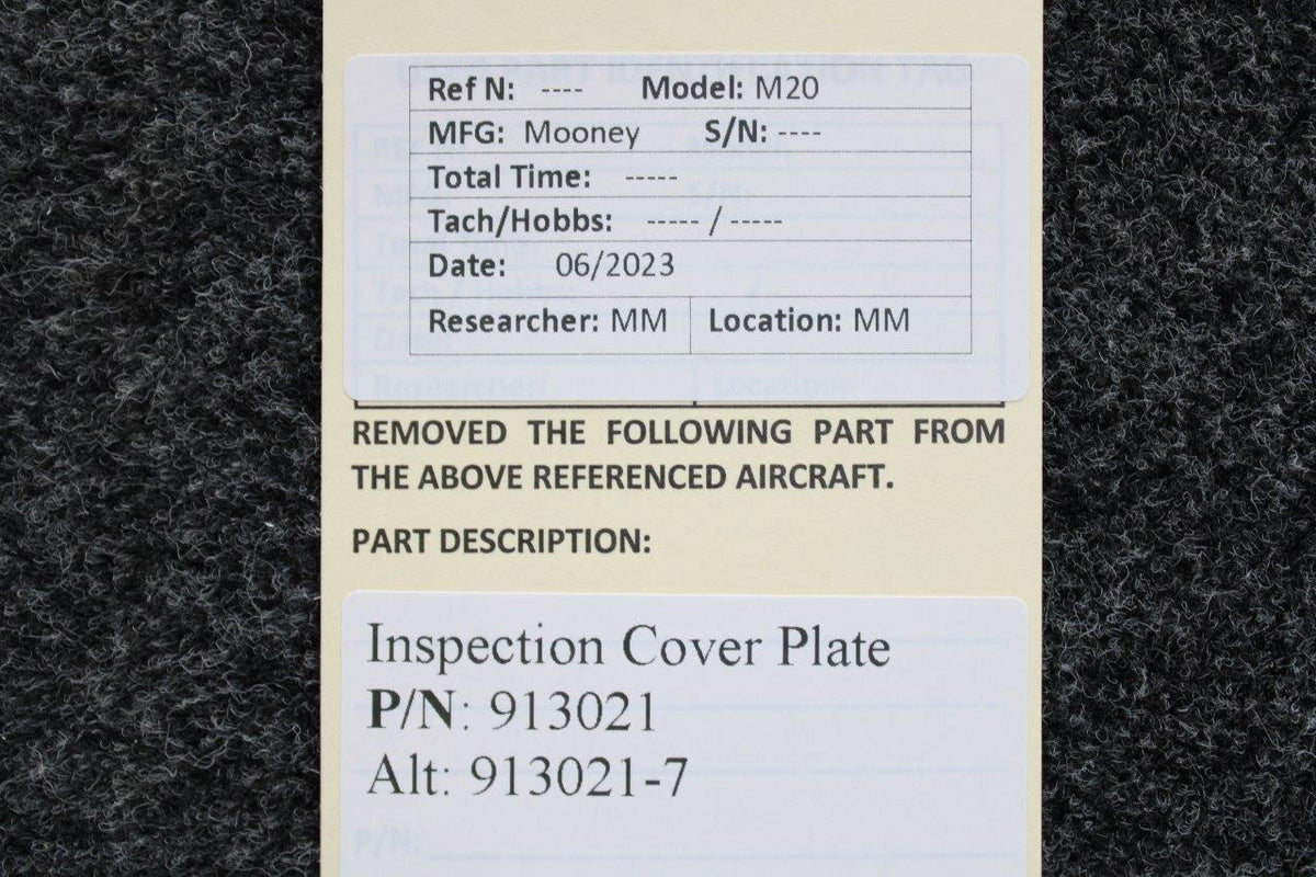 Mooney Aircraft Parts & Accessories 913021 (Alt: 913021-7) Mooney M20 Inspection Cover Plate