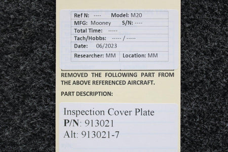 Mooney Aircraft Parts & Accessories 913021 (Alt: 913021-7) Mooney M20 Inspection Cover Plate
