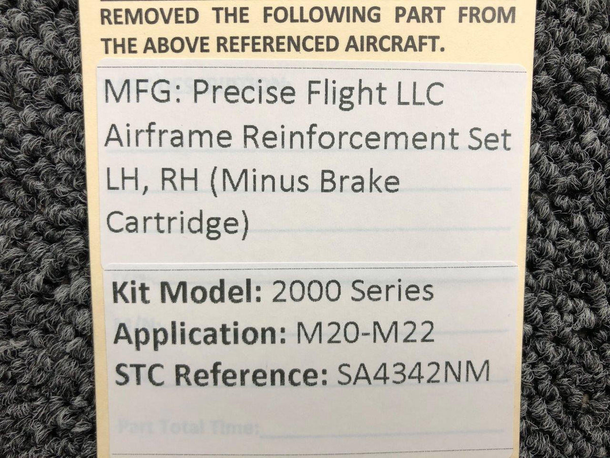 Precise Flight 2000 Series Precise Airframe Reinforcement Set LH, RH (Minus Cartridge) NOS
