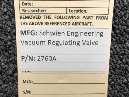 Schwein Engineering 2760A Schwein Engineering Vacuum Regulating Valve