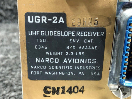 Narco UGR-2A Narco Avionics UHF Glideslope Receiver Unit (Minus Connector)