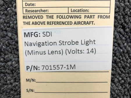 SDI 701557-1M SDI Navigation Strobe Light (Minus Lens, Volts: 14)