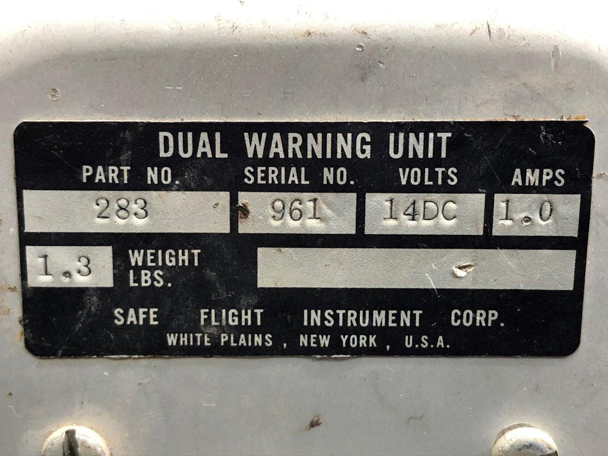 Safe Flight 283 Safe Flight Dual Warning Unit Assembly (Volts: 14)