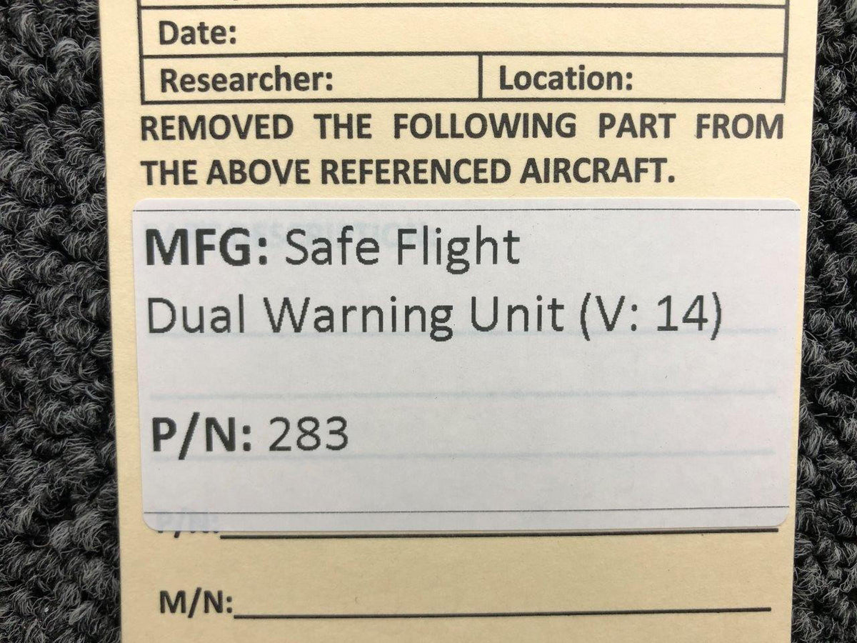 Safe Flight 283 Safe Flight Dual Warning Unit Assembly (Volts: 14)