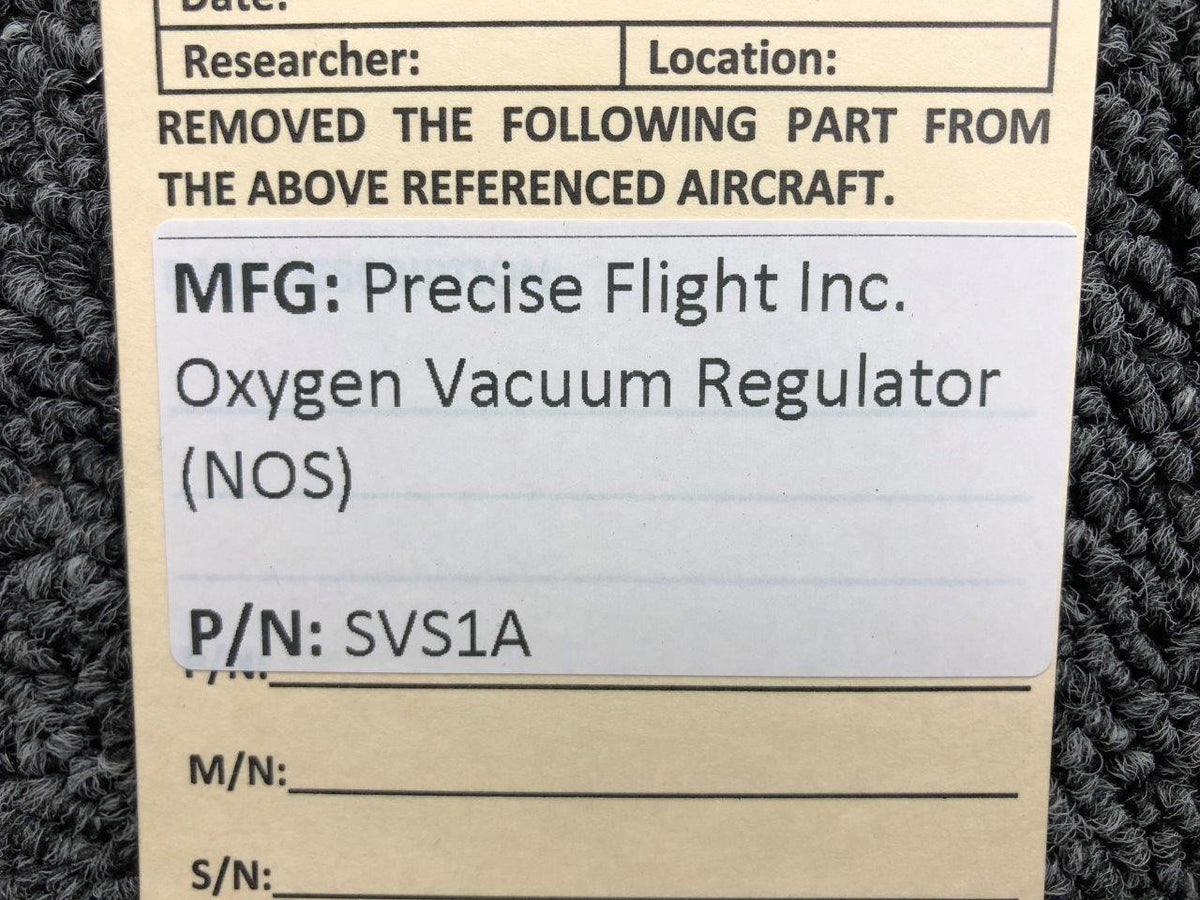 Precise Flight SVS1A Precise Flight Oxygen Vacuum Regulator (New Old Stock)