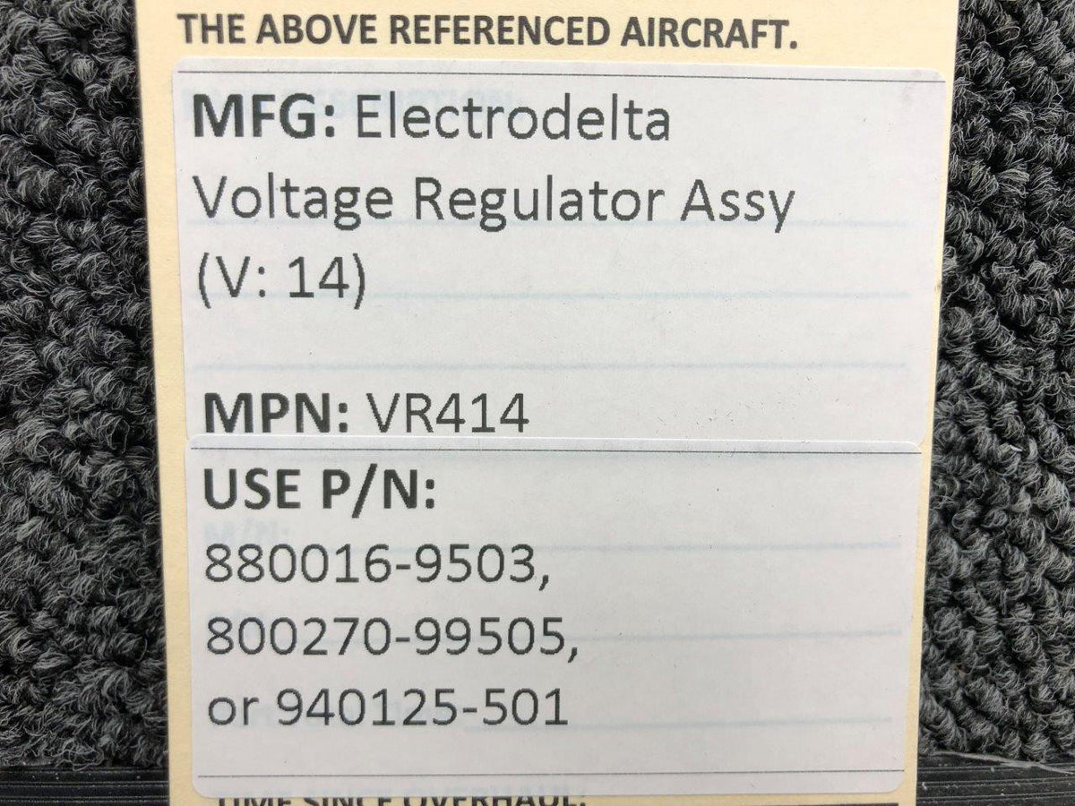 Electrodelta VR414 (Use: 940125-501) Electrodelta Voltage Regulator Assembly (Volts: 14)