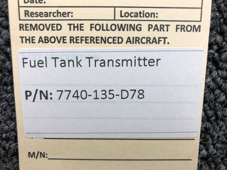 Mooney Aircraft Parts & Accessories 7740-135-D78 Mooney Fuel Tank Transmitter Assembly