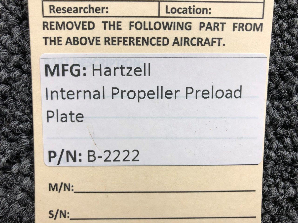 Hartzell B-2222 Hartzell Internal Propeller Hub Preload Plate
