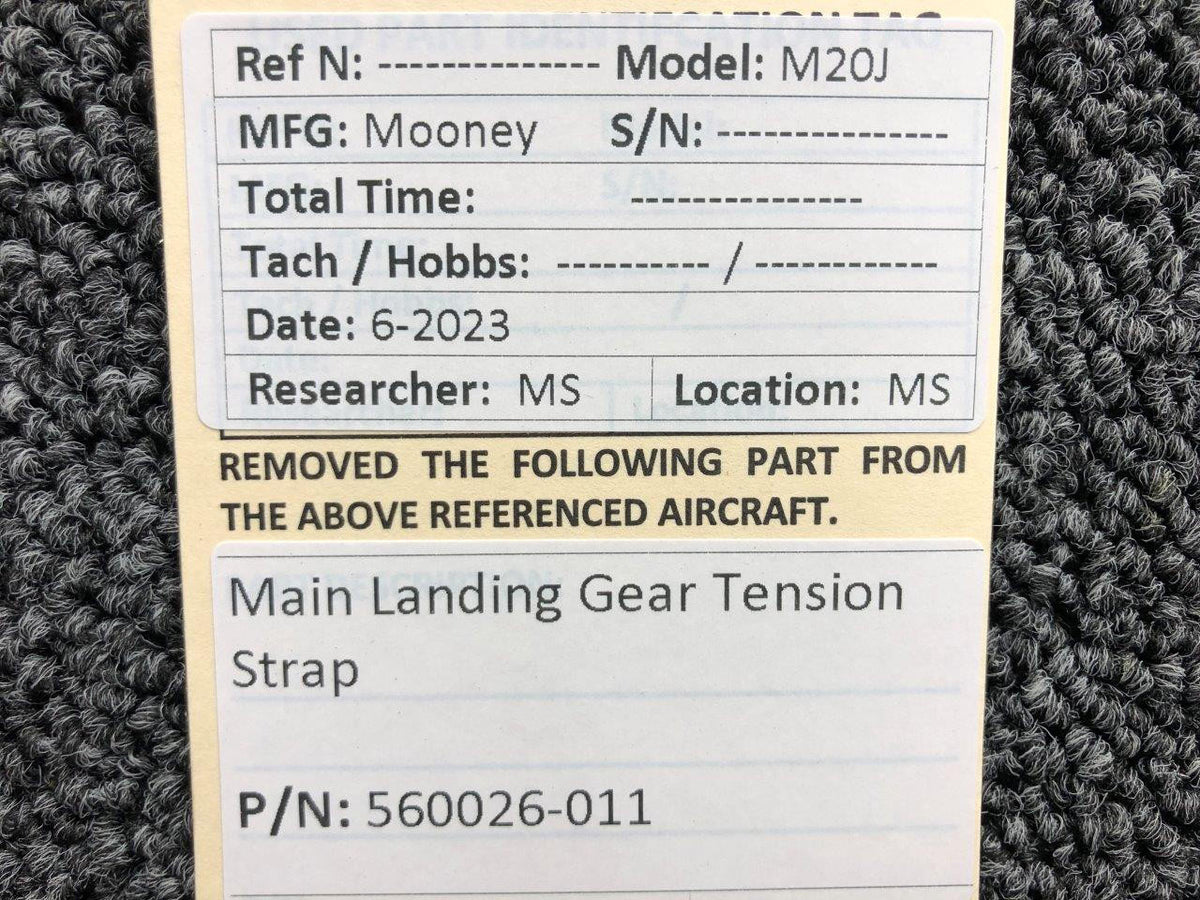 Mooney Aircraft Parts & Accessories 560026-011 Mooney M20J Main Landing Gear Tension Strap