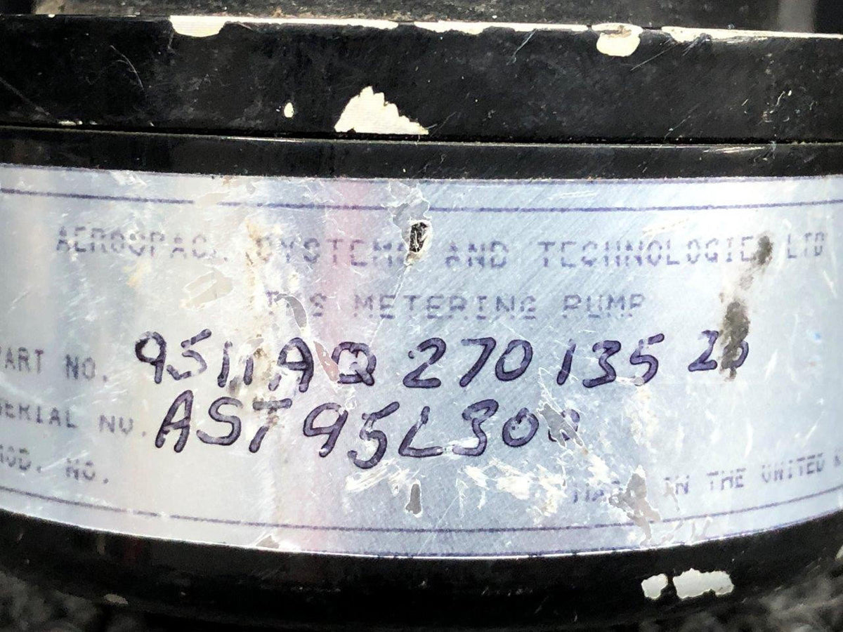 Aerospace 951A227013528 Aerospace Systems TKS Metering Pump Assembly