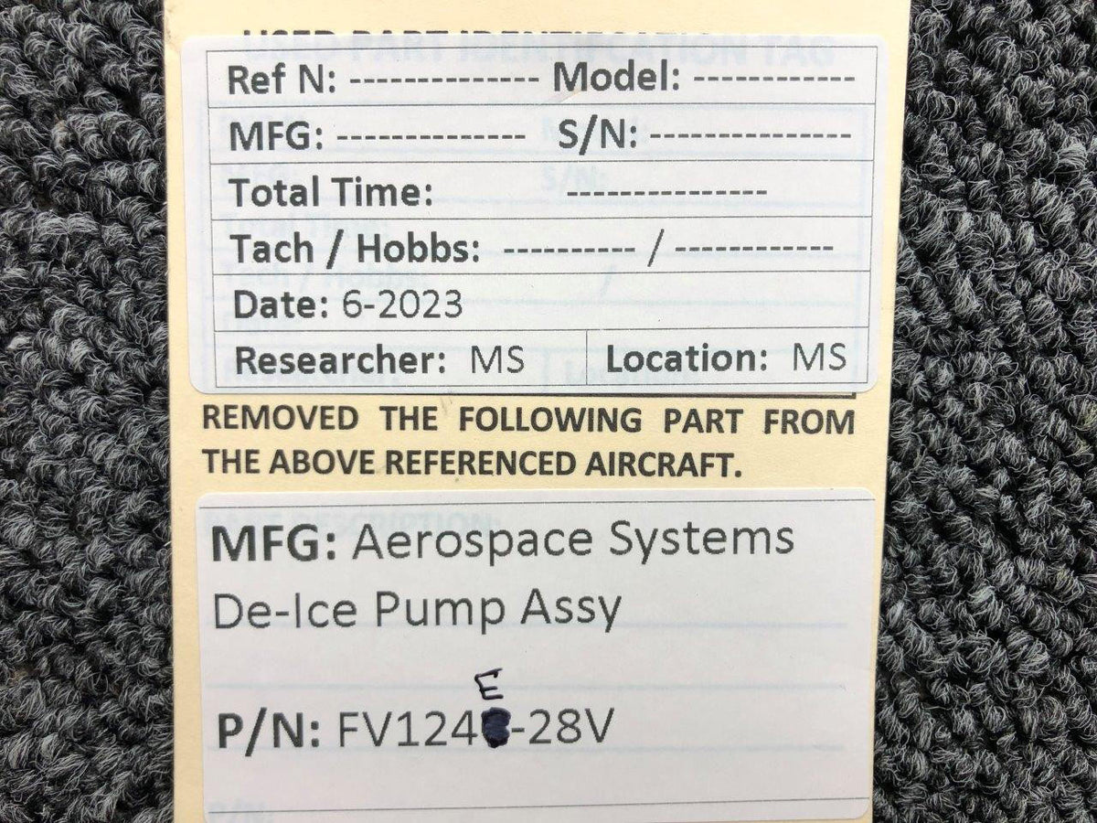 Aerospace FV124E-28V Aerospace Systems De-Ice Pump Assembly