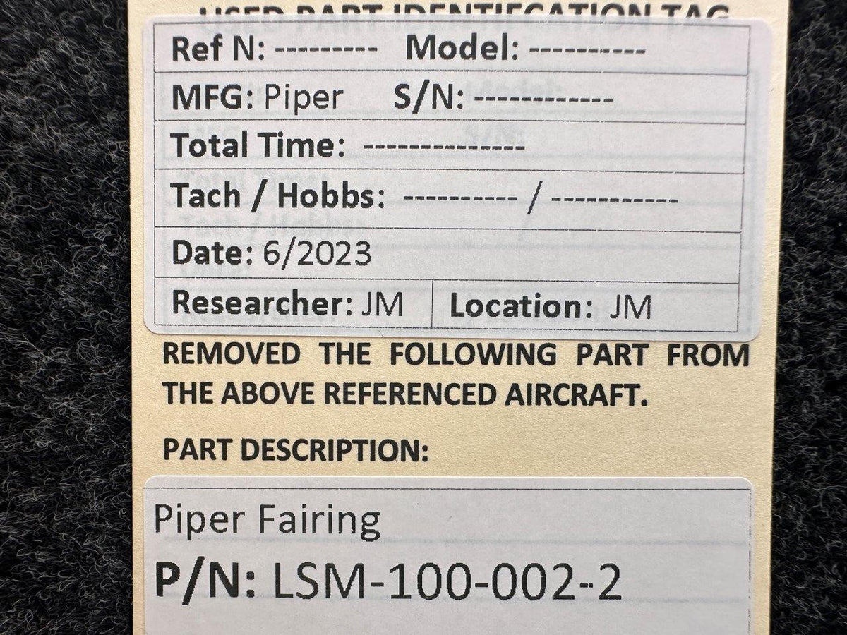 Piper Aircraft Parts LSM-100-002-2 Piper Fairing