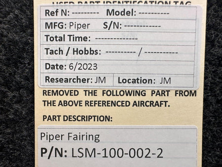 Piper Aircraft Parts LSM-100-002-2 Piper Fairing