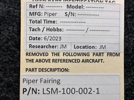 Piper Aircraft Parts LSM-100-002-1 Piper Fairing