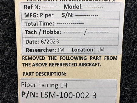Piper Aircraft Parts LSM-100-002-3 Piper Fairing LH