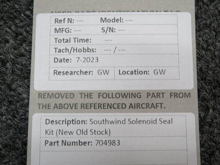 South Wind 704983 Southwind Solenoid Seal Kit (New Old Stock)