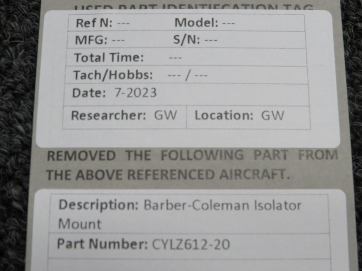 Barber Coleman CYLZ612-20 Barber-Coleman Isolator Mount
