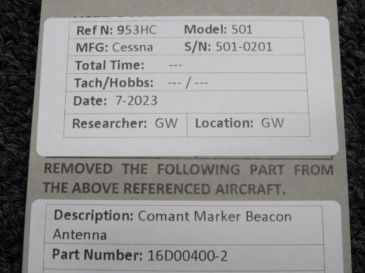 Comant Industries 16D00400-2 Comant Marker Beacon Antenna