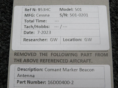 Comant Industries 16D00400-2 Comant Marker Beacon Antenna