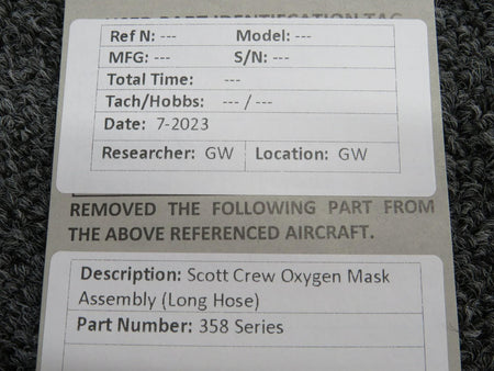 scott 358 Series Scott Crew Oxygen Mask Assembly (Long Hose)