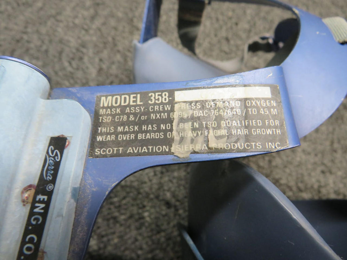 scott 358-1137-1 Scott Crew Oxygen Mask Assembly (Minus Oxygen Connector)