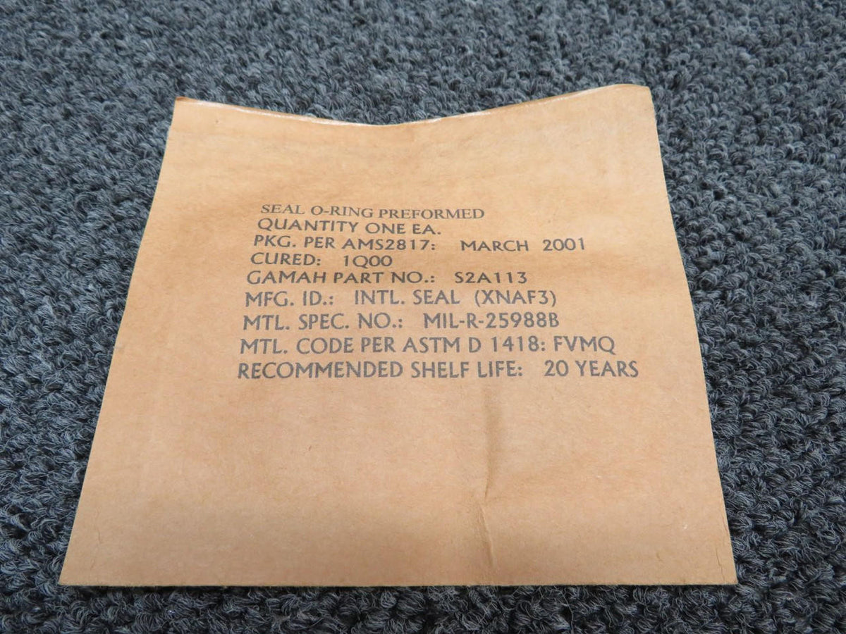 Cessna Aircraft Parts S2A113 Cessna 401 Seal with 8130-3 (New Old Stock)