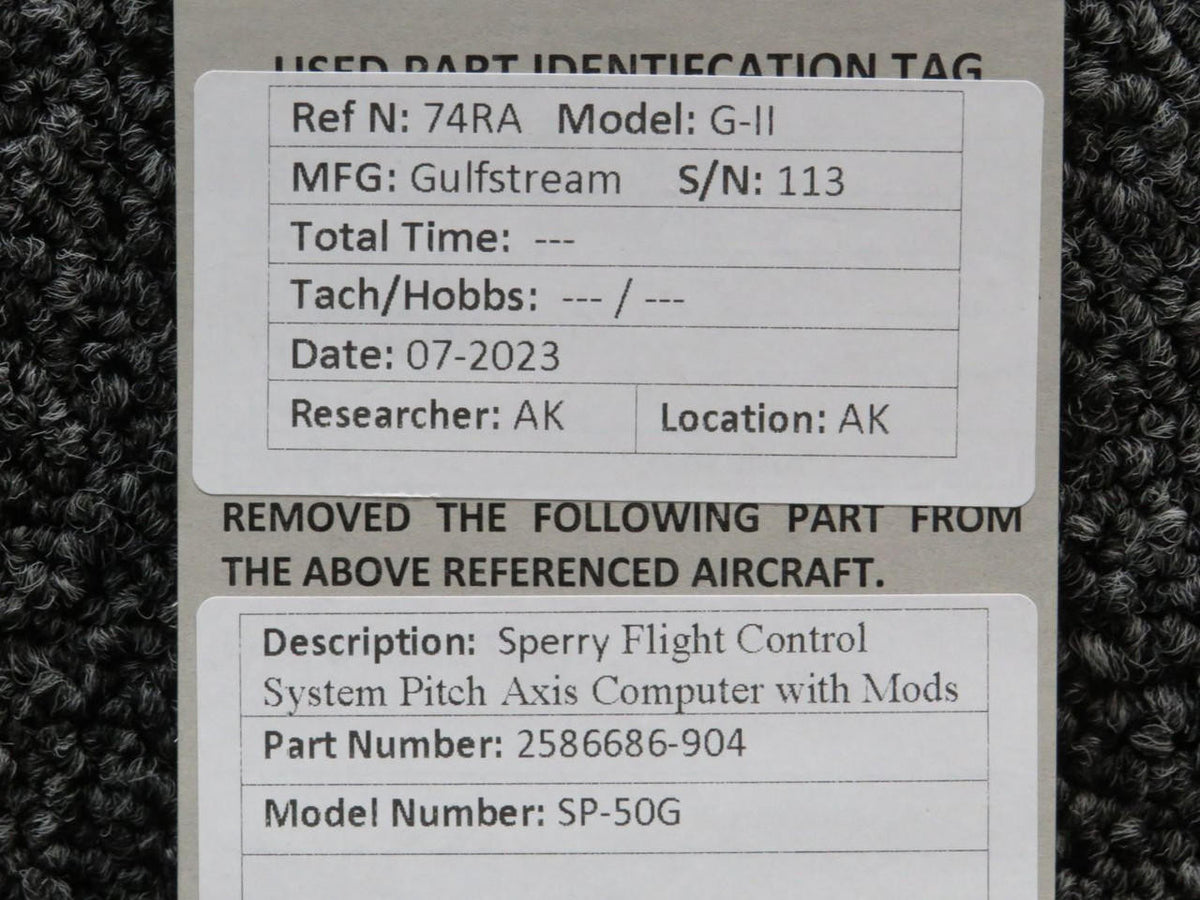 Sperry 2586686-904 Sperry SP-50G Flight Control System Pitch Axis Computer with Mods