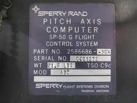 Sperry 2586686-904 Sperry SP-50G Flight Control System Pitch Axis Computer with Mods