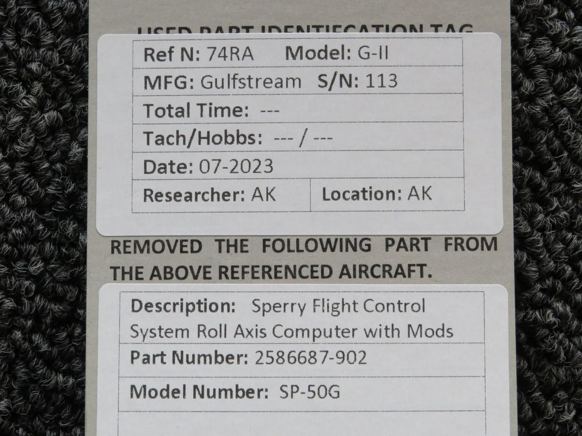 Sperry 2586687-902 Sperry SP-50G Flight Control System Roll Axis Computer with Mods