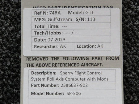 Sperry 2586687-902 Sperry SP-50G Flight Control System Roll Axis Computer with Mods