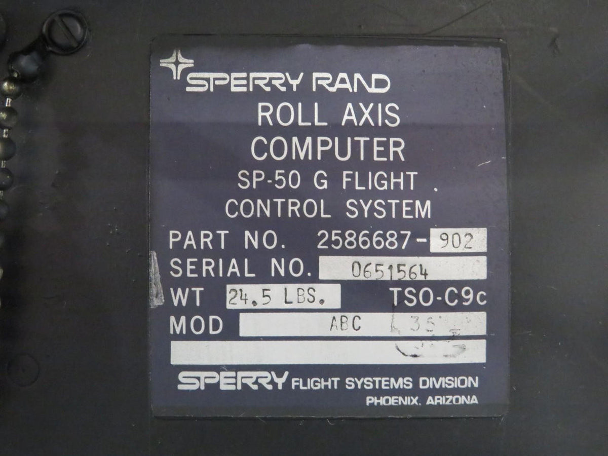Sperry 2586687-902 Sperry SP-50G Flight Control System Roll Axis Computer with Mods