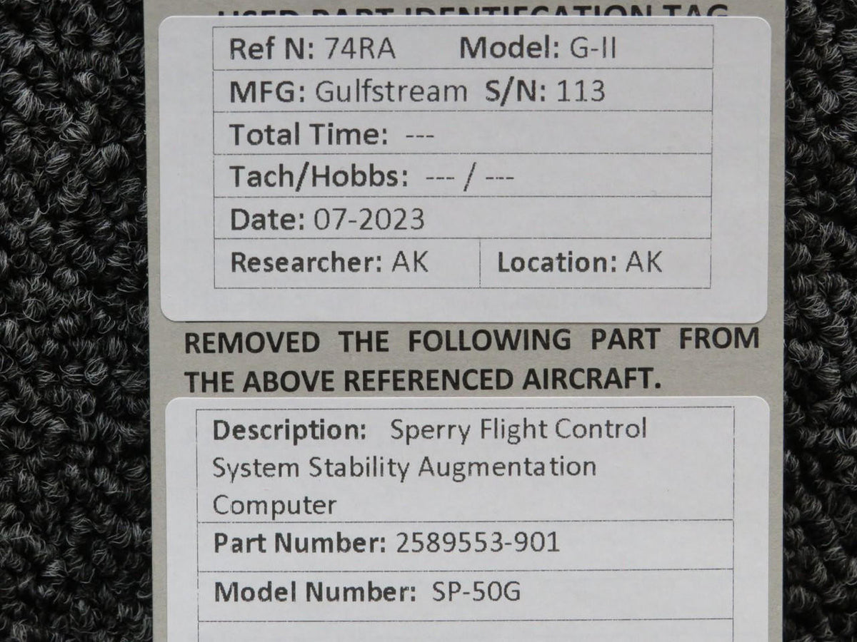 Sperry 2589553-901 Sperry SP-50G Flight Control System Stability Augmentation Computer