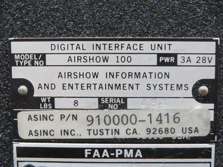 Airshow 910000-1416 Airshow 100 Digital Interface Unit