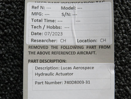 Lucas Air-Equipment 740D8003-31 Lucas Hydraulic Actuator