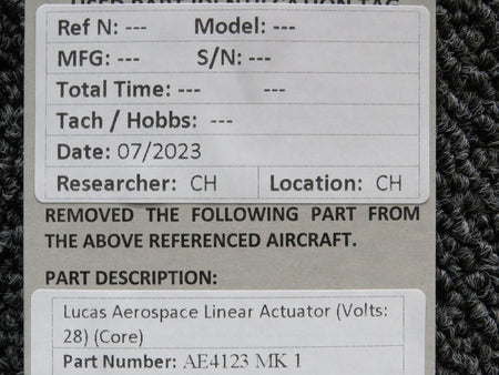 Lucas Aerospace AE4123 MK1 Lucas Aerospace Linear Actuator (Volts: 28) (Core)