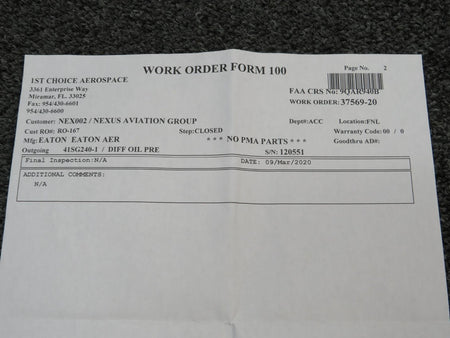 Eaton 41SG240-1 Eaton Differential Pressure Transducer (Core)