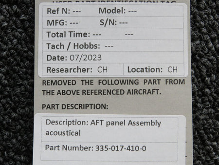 Does Not Apply 335-017-410-0 Aft Panel Assembly Acoustical