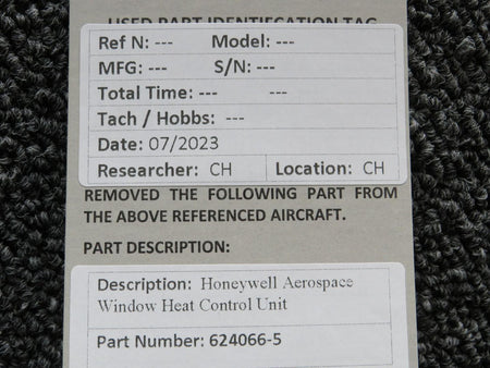 Honeywell 624066-5 Honeywell Aerospace Window Heat Control Unit