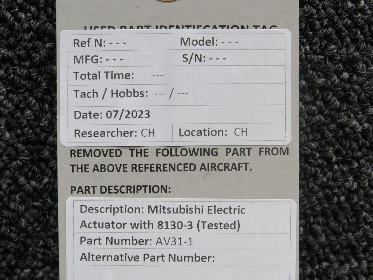 Mitsubishi AV31-1 Mitsubishi Electric Actuator With 8130-3 (Tested)