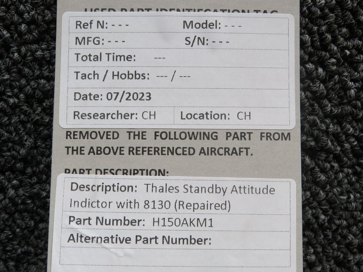 Thales H150AKM1 Thales Standby Altitude Indicator With 8130-3 (Repaired)