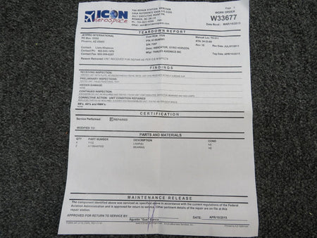 Thales H150AKM1 Thales Standby Altitude Indicator With 8130-3 (Repaired)