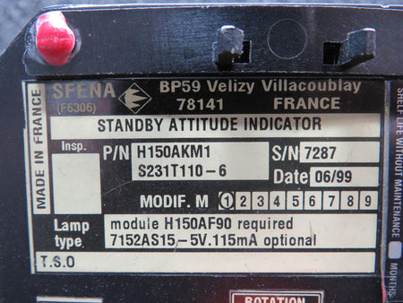 Thales H150AKM1 Thales Standby Altitude Indicator With 8130-3 (Repaired)