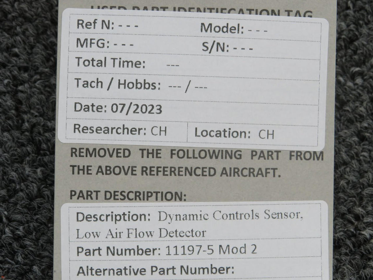 Dynamic Controls 11197-5 Mod 2 Dynamic Controls Sensor, Low Air Flow Detector