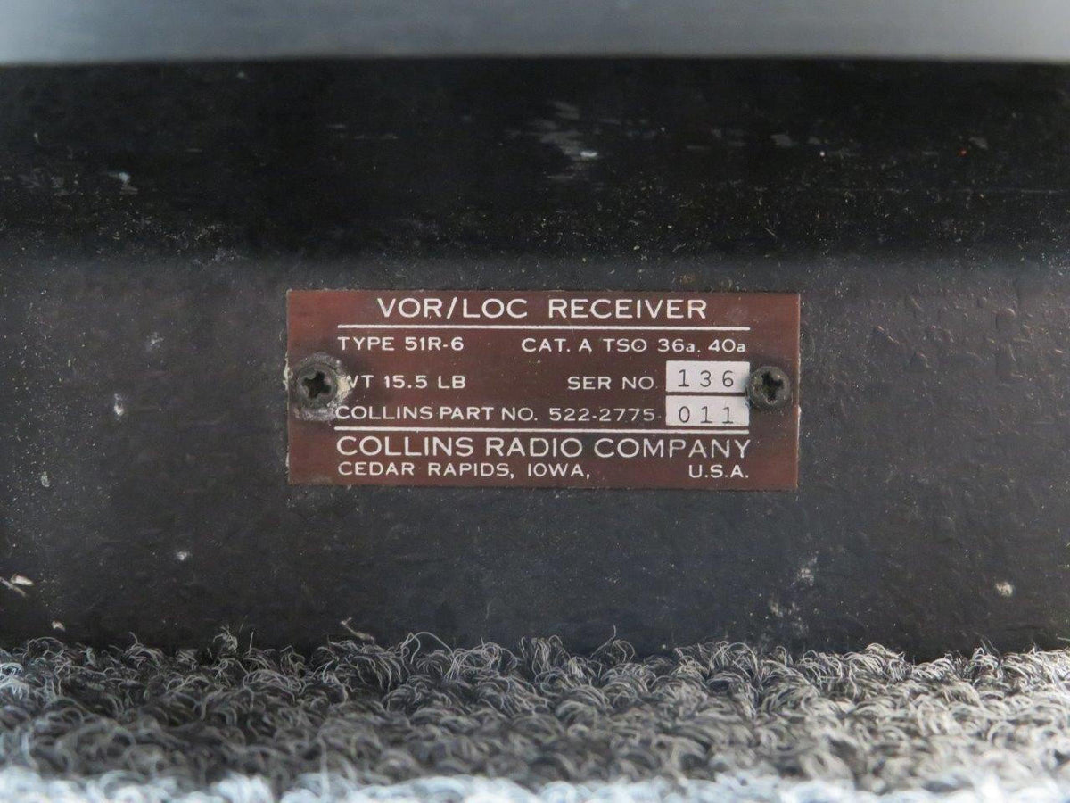 Collins 522-2775-011 Collins 51R-6 VOR-LOC Receiver