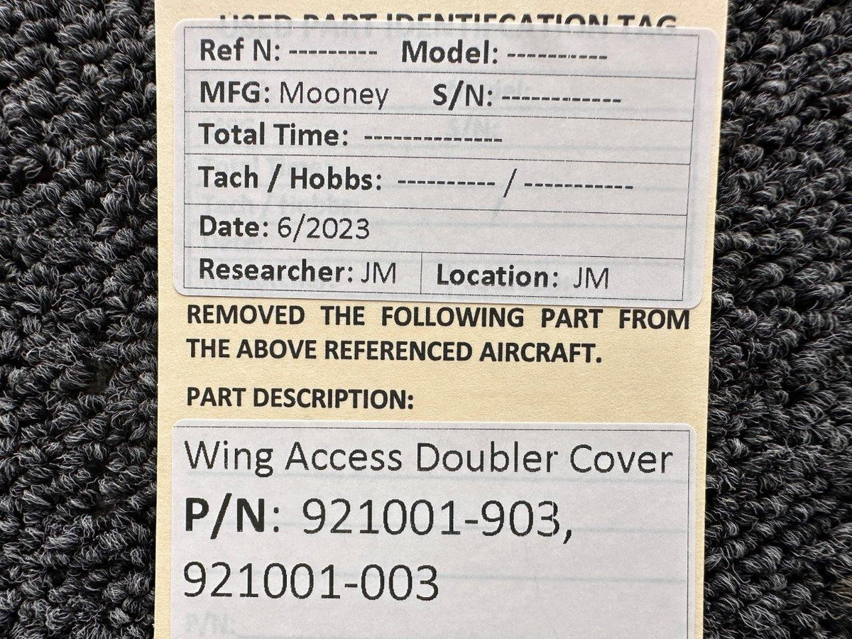 Mooney Aircraft Parts & Accessories 921001-903, 921001-003 Mooney Wing Access Doubler Cover