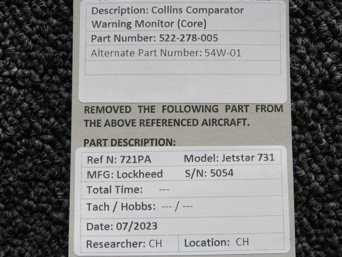 Collins 522-278-005 Collins 54W-01 Comparator Warning Monitor (Core)