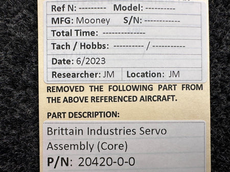 Brittain Industries 20420-0-0 Brittain Industries Servo Assembly (Core)