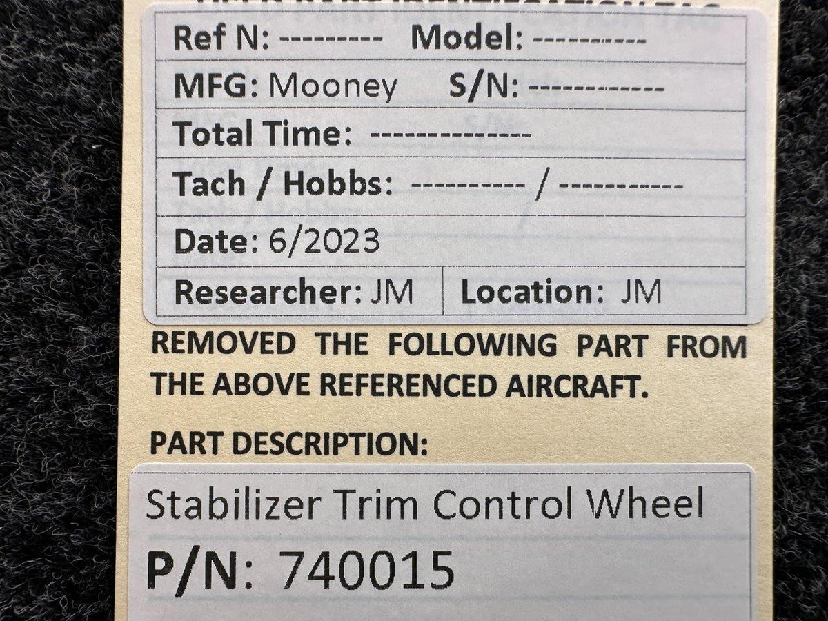 Mooney Aircraft Parts & Accessories 740015 Mooney Stabilizer Trim Control Wheel