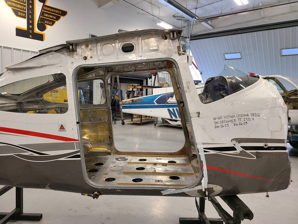 Cessna 182Q Fuselage w Data Tag, Bill of Sale, and Logs