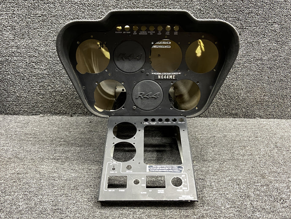 B051-9, B197-1 Robinson R44II Seven Instrument Console with Upper, Lower Panels